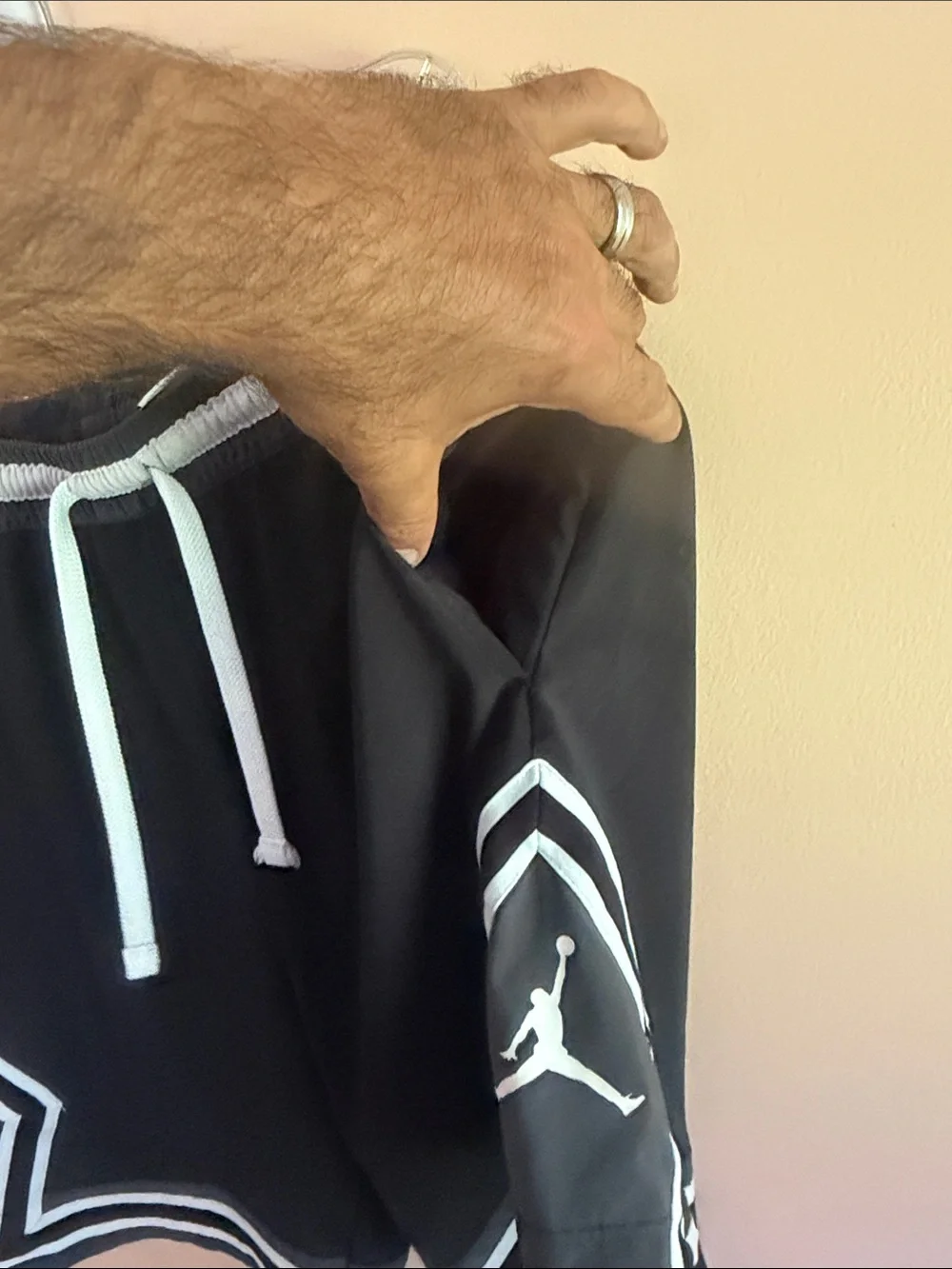 Jordan Black Athletic Basketball Shorts with White Trim